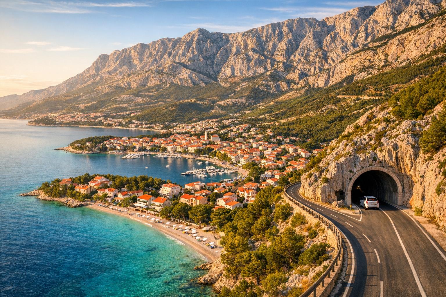 Riwiera Makarska: gdzie się zatrzymać i jak dojechać autem (Brela, Makarska, Tučepi, Baška Voda)