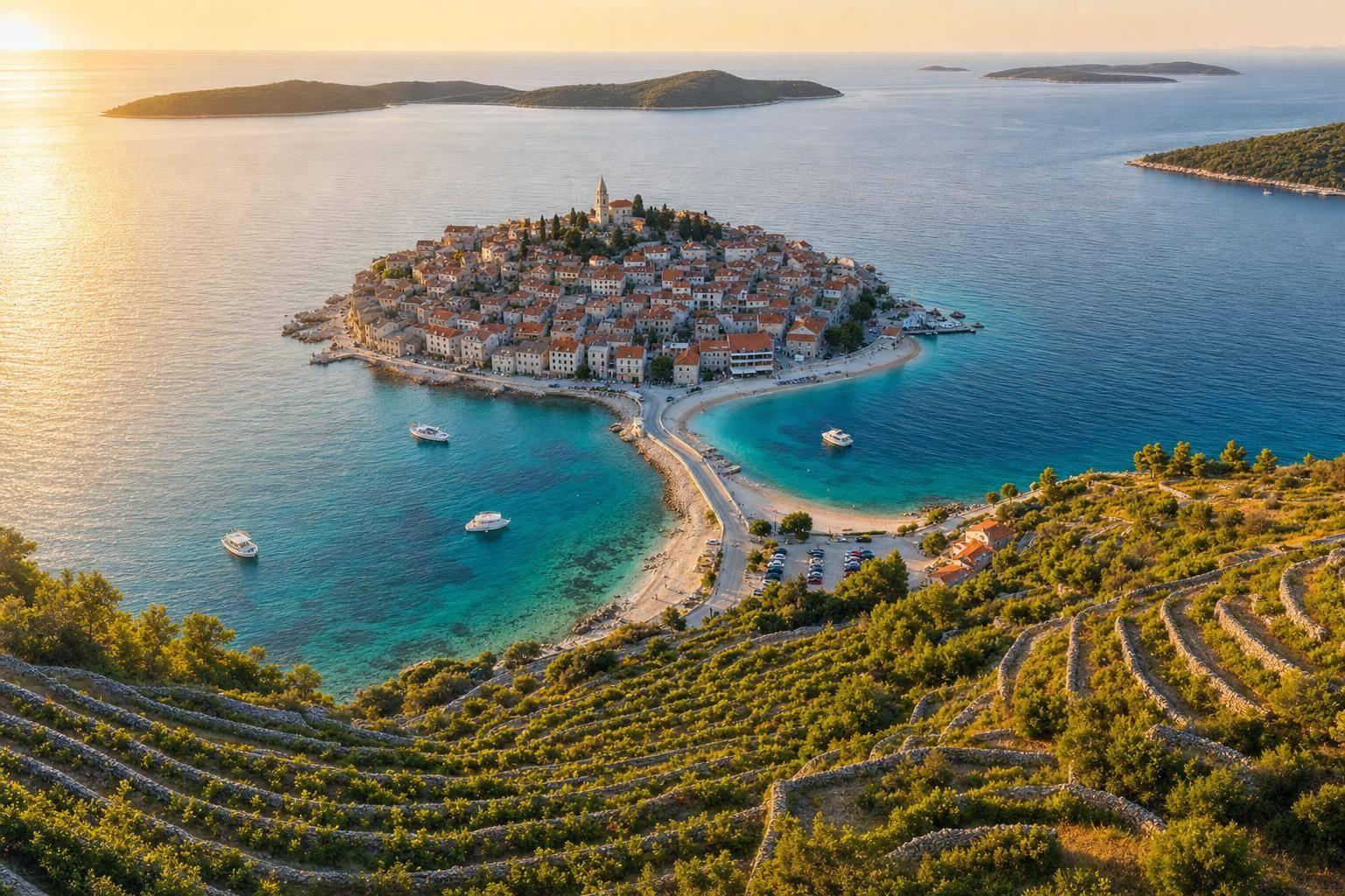 Primošten – miasteczko na wyspie: plaże, winnice Babić i jak dojechać