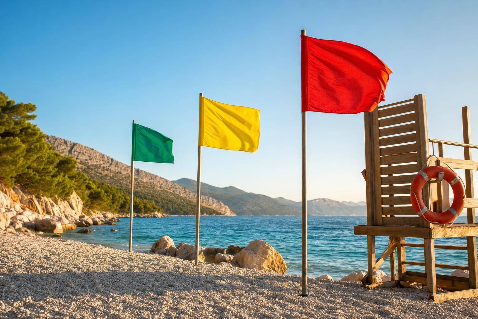 Kolory flag na plażach w Chorwacji: co oznaczają i kiedy nie wchodzić do wody